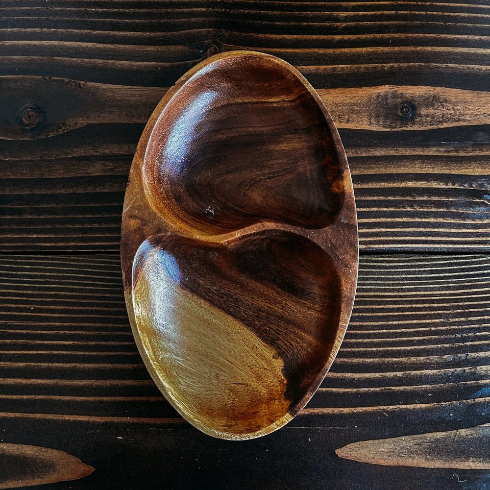 Vintage Monkey Pod Wood Dish Boho - Picture 3 of 4